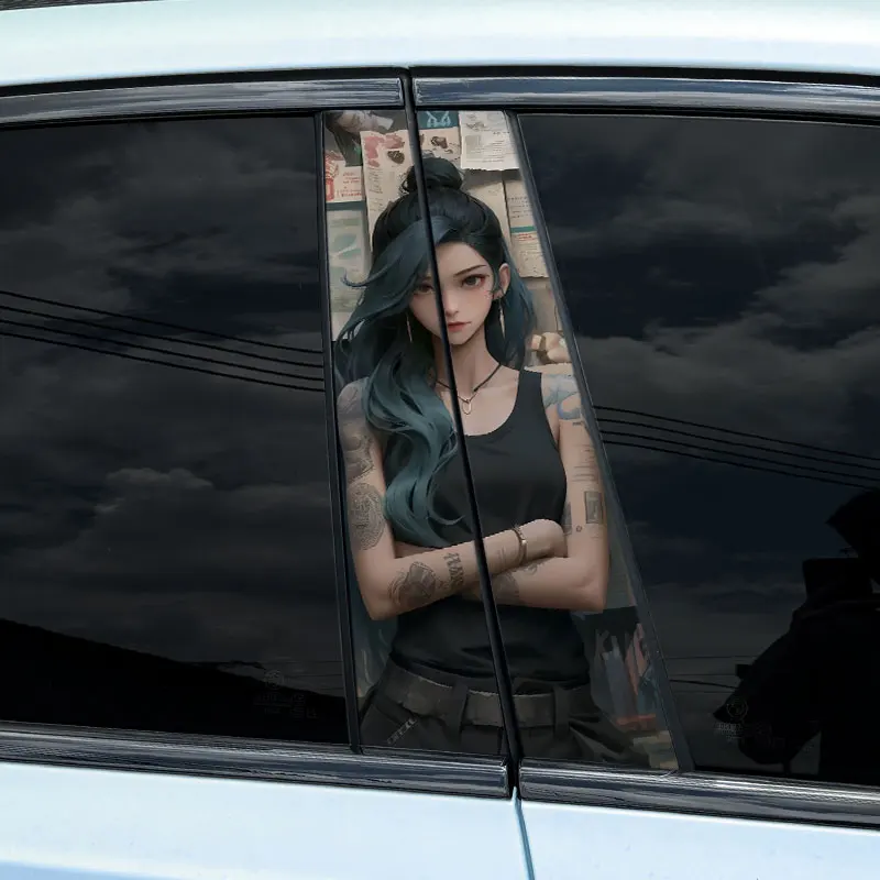 2pcs Jinx-Funny Car Stickers, Automobile B-pillar