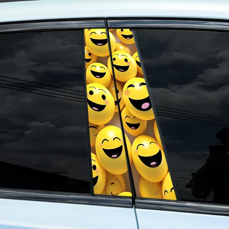 2pcs Funny Graffiti Car Sticker Auto Door Pillar Waterproof