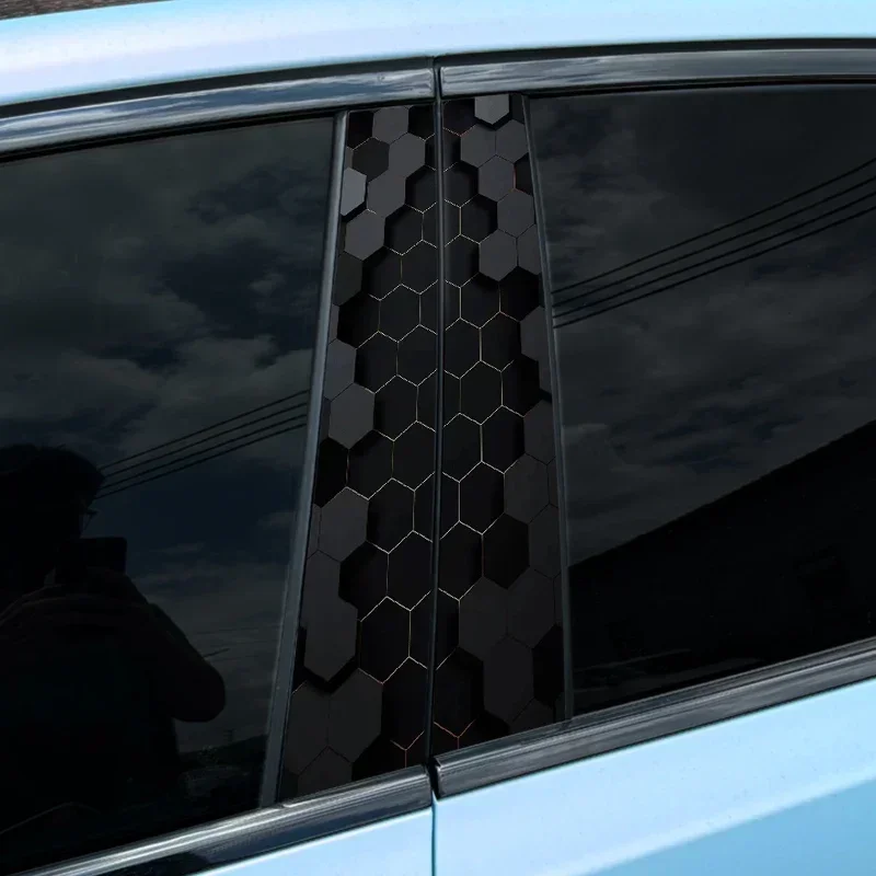 2pcs 3D Effect Honeycomb Car Sticker, Auto B Pillar download_100