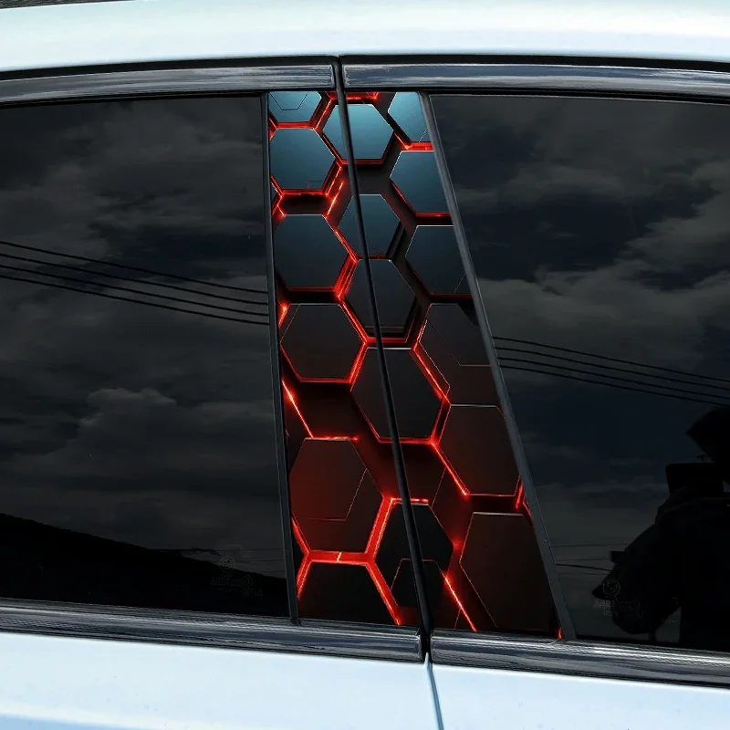 2pcs Car Stickers, Auto B Pillar, Waterproof Decoration