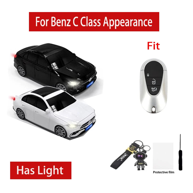 Mercedes Benz A C E S Class W204 W205 W212 W213 W176 GLC CLA AMG W177 Car Key Case Cover B C-With Light download_7