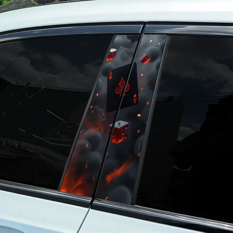 2pcs Smoke Playing Cards Car Stickers, Auto B Pillar download_84