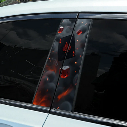 2pcs Smoke Playing Cards Car Stickers, Auto B Pillar download_84