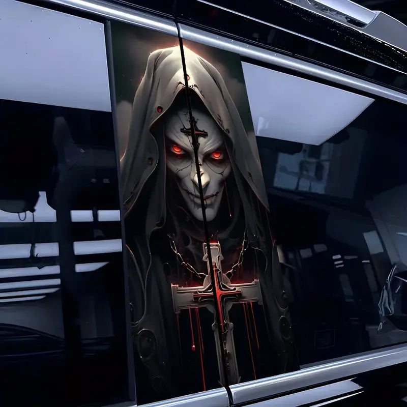 2pcs Matte Vinyl Car B-Pillar Stickers