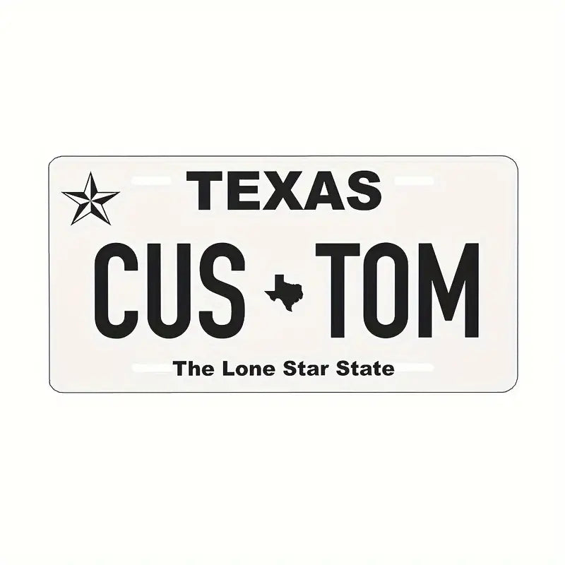 Vintage-Style Aluminum License Plate - Customizable Metal Car Tag Perfect for Front or Rear Display, 6x12 Inches Texas 6''x12'' 15cm*30cm e76fe6e4-c79a-4cbc-a270-dce799ded507