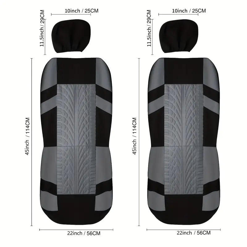 2 Premium Front Car Seat Covers with Removable Headrest Universal Fit