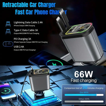 66W 4-in-1 Retractable Car Charger With Star Projector eac0d060-4c7e-4c30-8c60-3d541eb54e9a