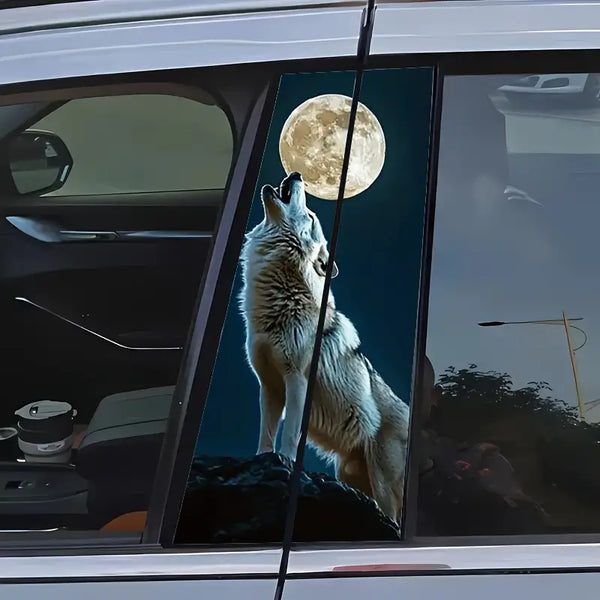 Wolf Howling at Moon Vinyl Car Decals