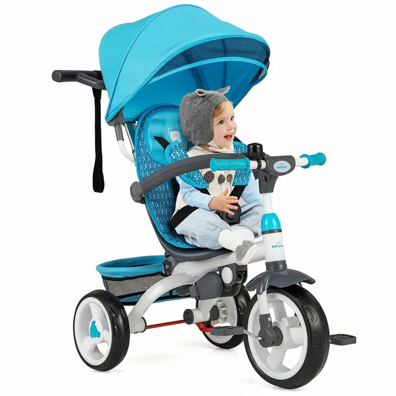 5-in-1 Convertible Tricycle Stroller with Canopy Blue f018d5a9-dcdf-4dd4-8cd6-8075f4784ab5
