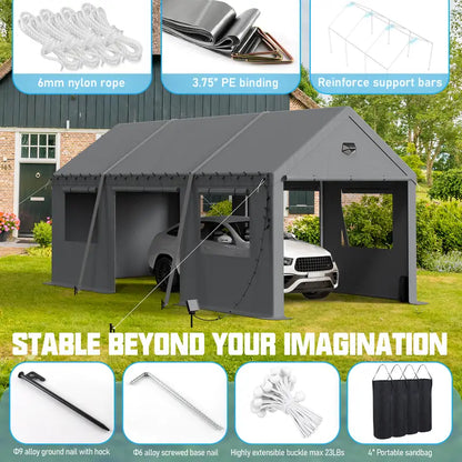 Carports Heavy Duty Carport Canopy with Side Roll f28266b6-e23b-43fa-9e7b-fedfa877bd69