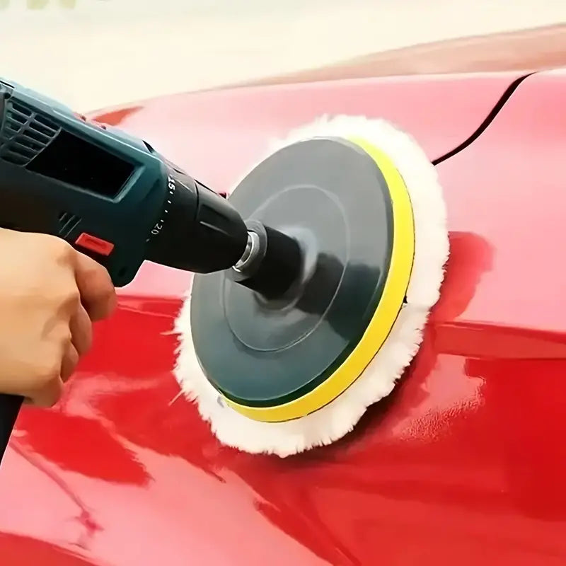 5pcs Premium Wool Polishing Sponges - Ultimate Shine for Floors, Cars & Boats - Durable Glass Cleaning Set