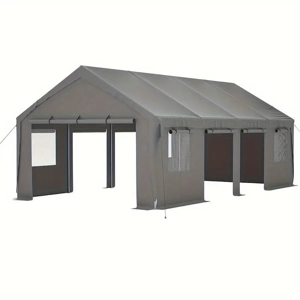 13x25ft Carport Portable Garage Car Top Heavy Duty Carport With Mesh Windows And Removable Sidewalls