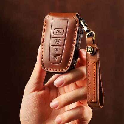 Premium Genuine Leather Key Fob Cover for Toyota fc543c8c-b49e-4207-acfd-11f74147e456
