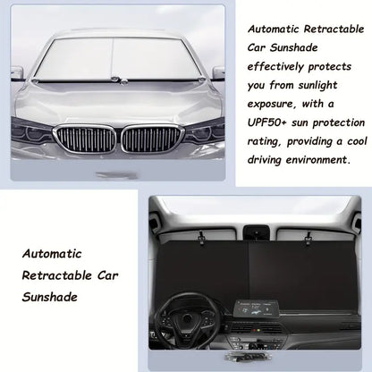 Auto-Retractable Car Sunshade - Uv & Heat Protection, Foldable Windshield Curtain fda1fbb0-4b36-458e-a49b-a6b4e16f74cf