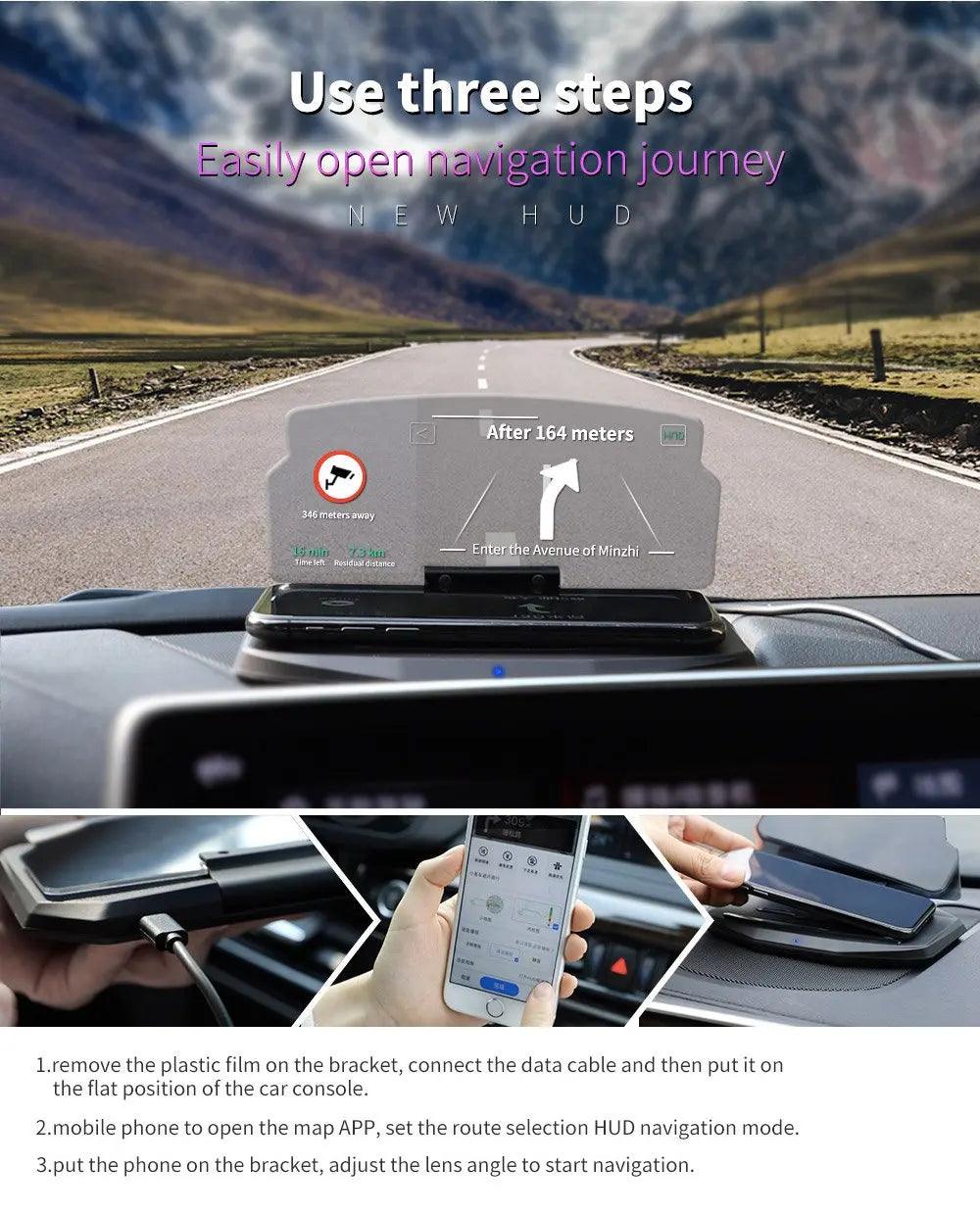 HUD Car Display + Phone Charger Car Navigator Wireless Charging hud-car-display-phone-charger-car-navigator-wireless-charging-auto-parts-10