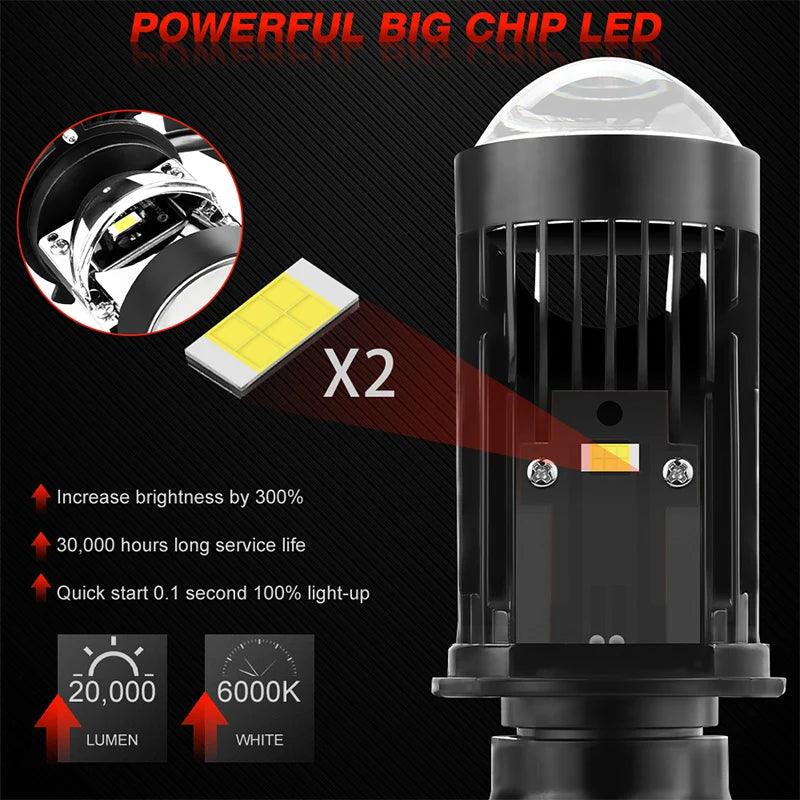 LHD & RHD H4 Bi-LED Mini Projector Lens 100W 20000LM Bulbs Headlight Hi/Lo 6000K - Auto Parts England Auto Parts www.cars4part.com United Kingdom SD03300355577874-1 80.00