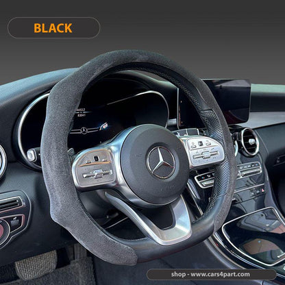 New High Quality Car Suede Steering Wheel Cover Universal Charcoal Black 38cm new-high-quality-car-suede-steering-wheel-cover-universal-auto-parts-12