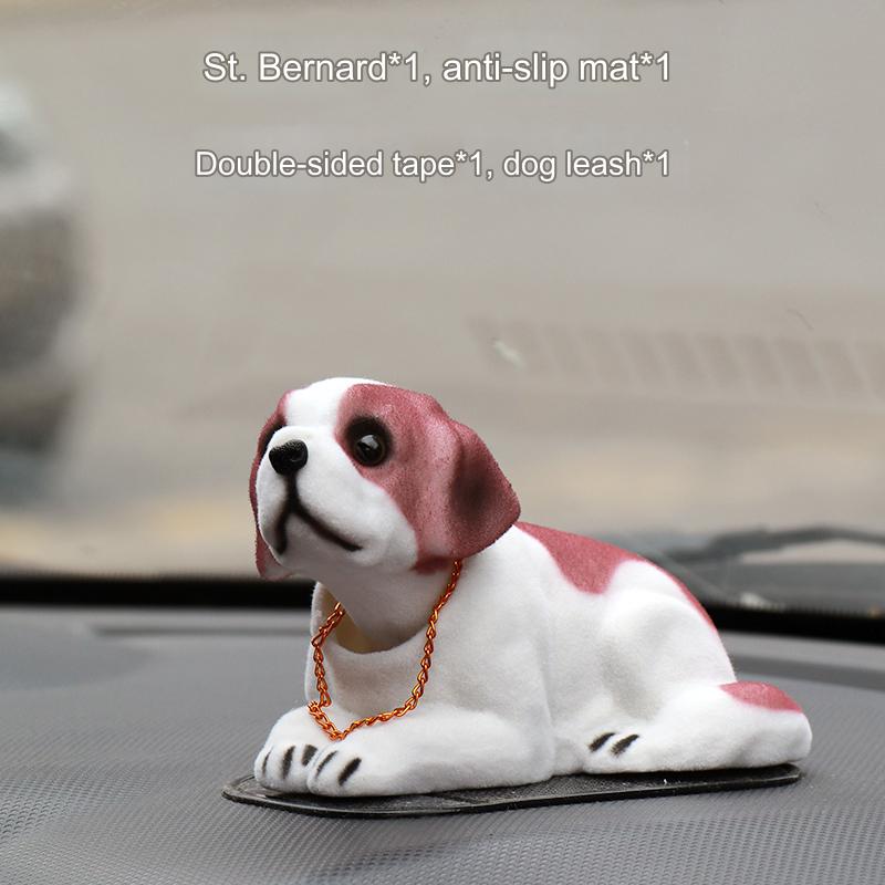 Car Shaking Head Dog Decoration Platform Interior Saint bernard pink_d96c42f8-40d1-4a1a-977e-b43445587520