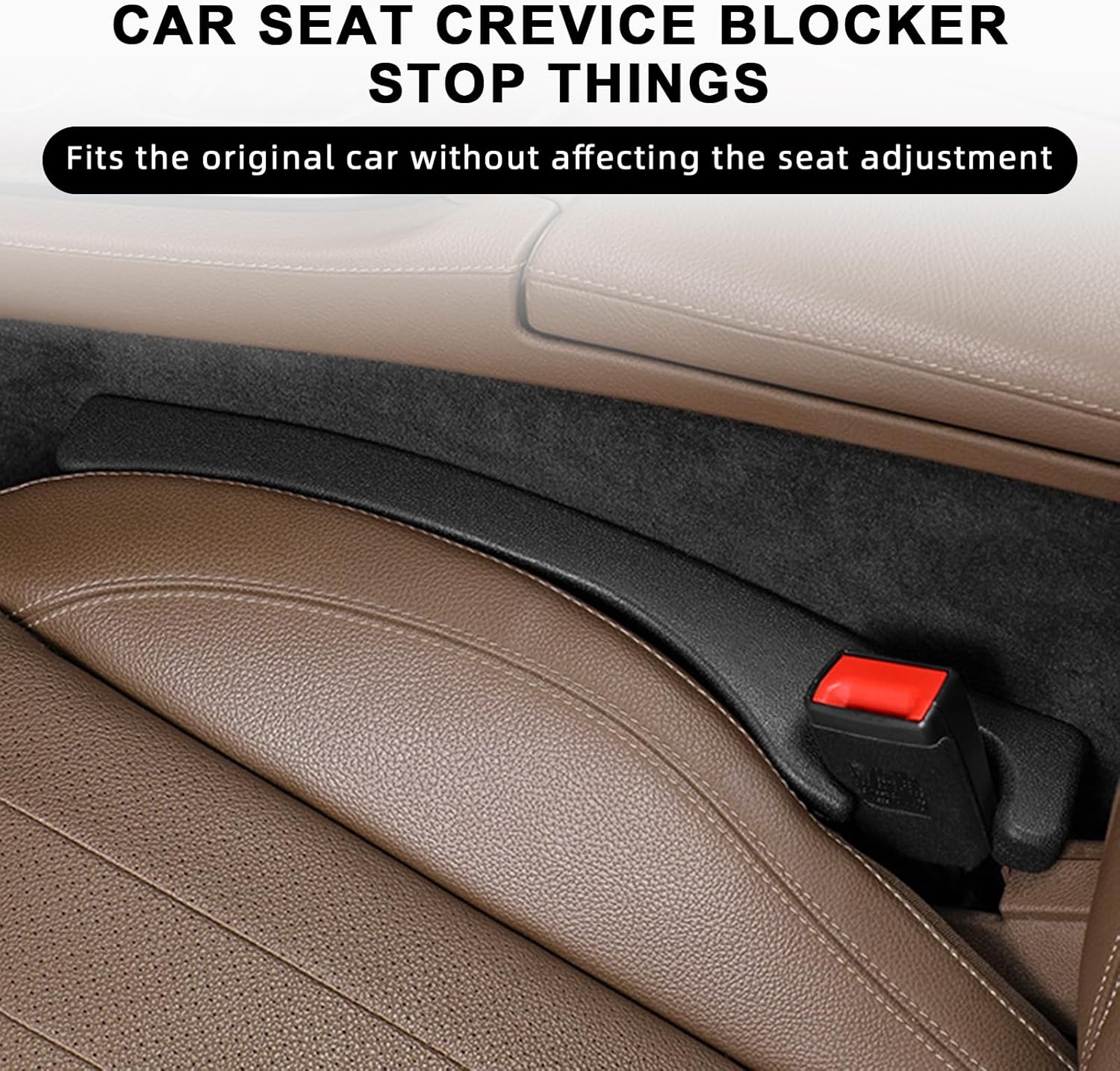 2-Pack Car Seat Gap Filler - Universal Fit PU Leather Crevice Blocker product_image_5