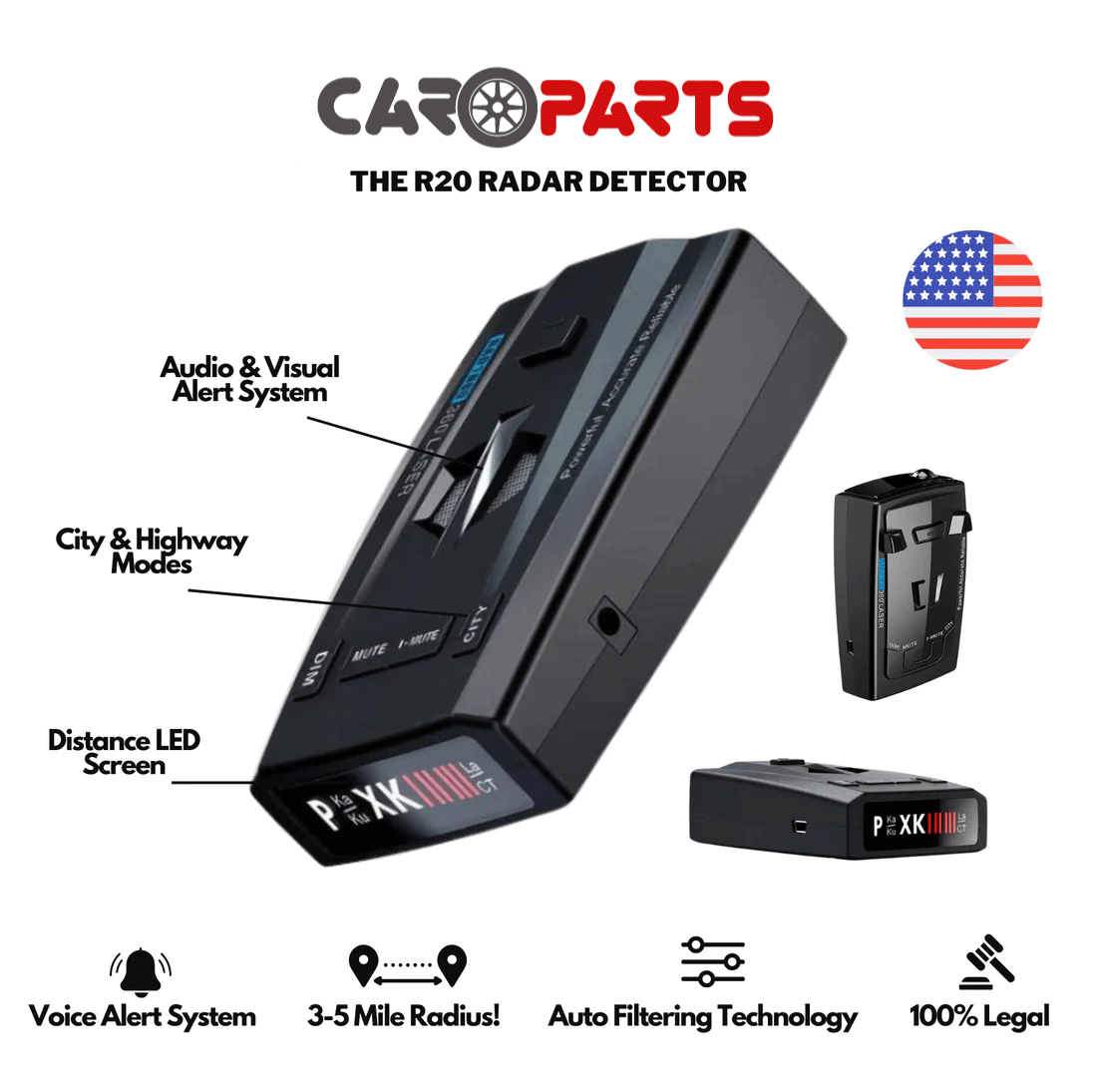 R20 Radar Detector - Auto Parts England 𝐂𝐚𝐫𝟒𝐏𝐚𝐫𝐭𝐬 www.cars4part.com United Kingdom SD01290435079831 85.00