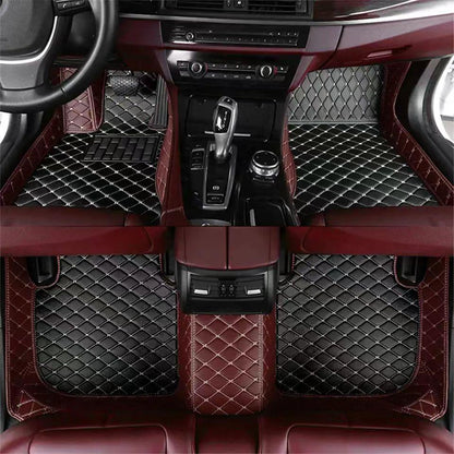 Single Layer Floor Mats Wine + Black 4 Seater single-layer-floor-mats-auto-parts-16