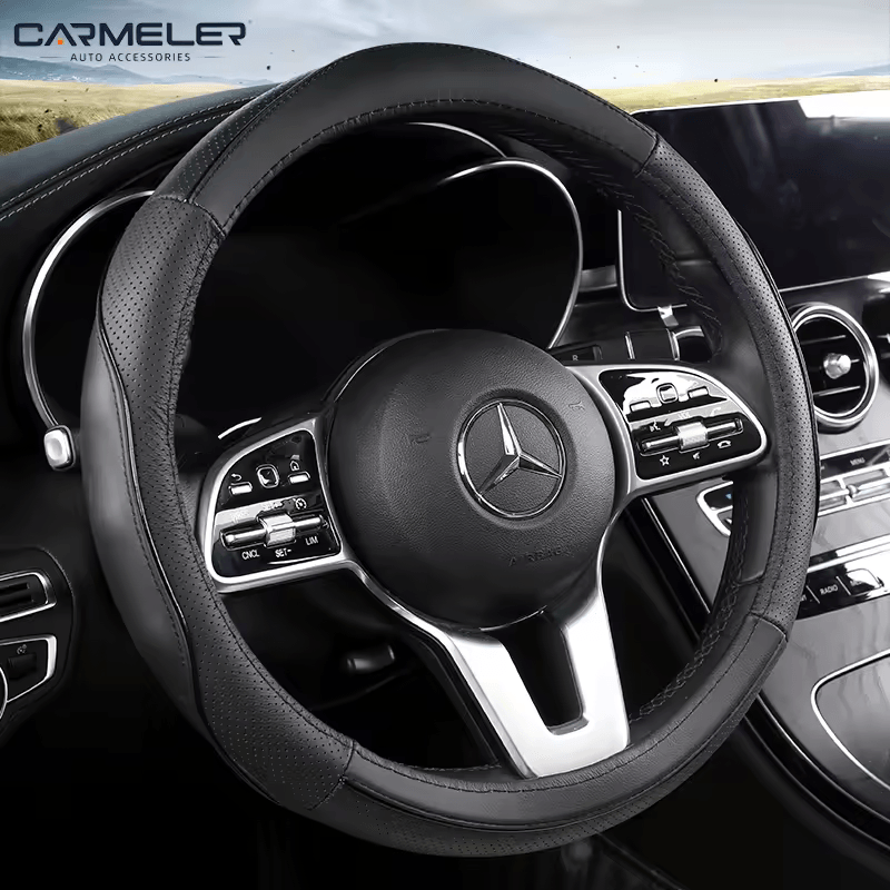 Universal Microfiber Leather Covers Breathable Anti-Slip Odorless Steering Wheel cover Black universal-microfiber-leather-covers-breathable-anti-slip-odorless-steering-wheel-cover-auto-parts-7