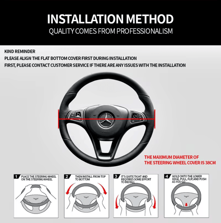 Universal Microfiber Leather Covers Breathable Anti-Slip Odorless Steering Wheel cover - Auto Parts England Auto Parts www.cars4part.com United Kingdom Black 25.00