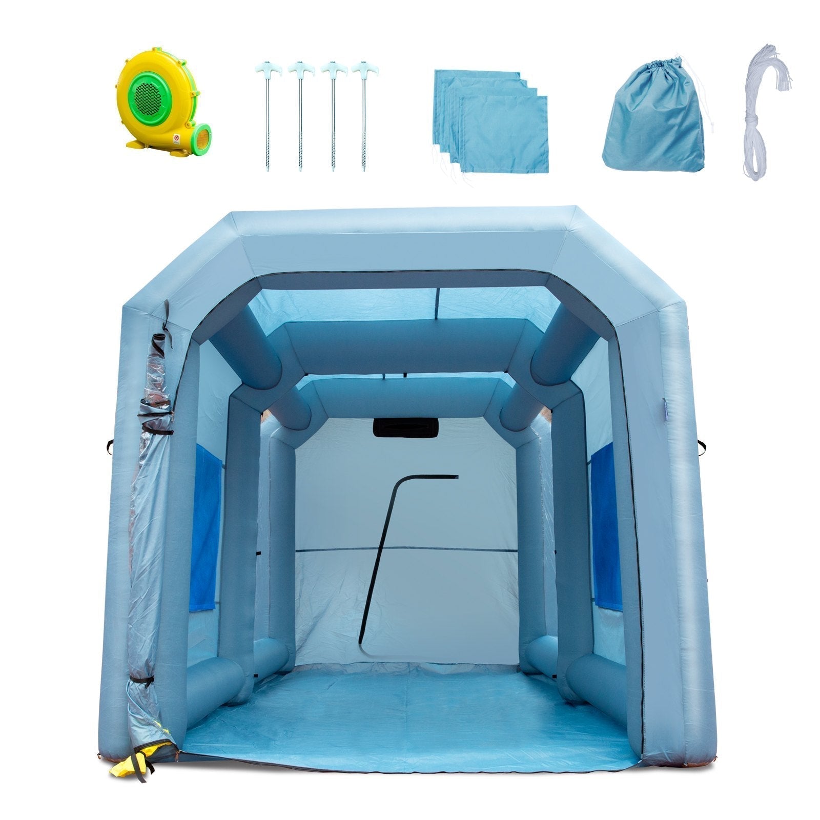Inflatable Paint Booth, 13x10x9ft Inflatable Spray Booth, 950W High Powerful Blowers Spray Booth Tent