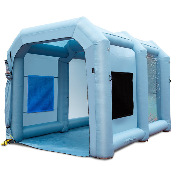 Inflatable Paint Booth, 13x10x9ft Inflatable Spray Booth, 950W High Powerful Blowers Spray Booth Tent