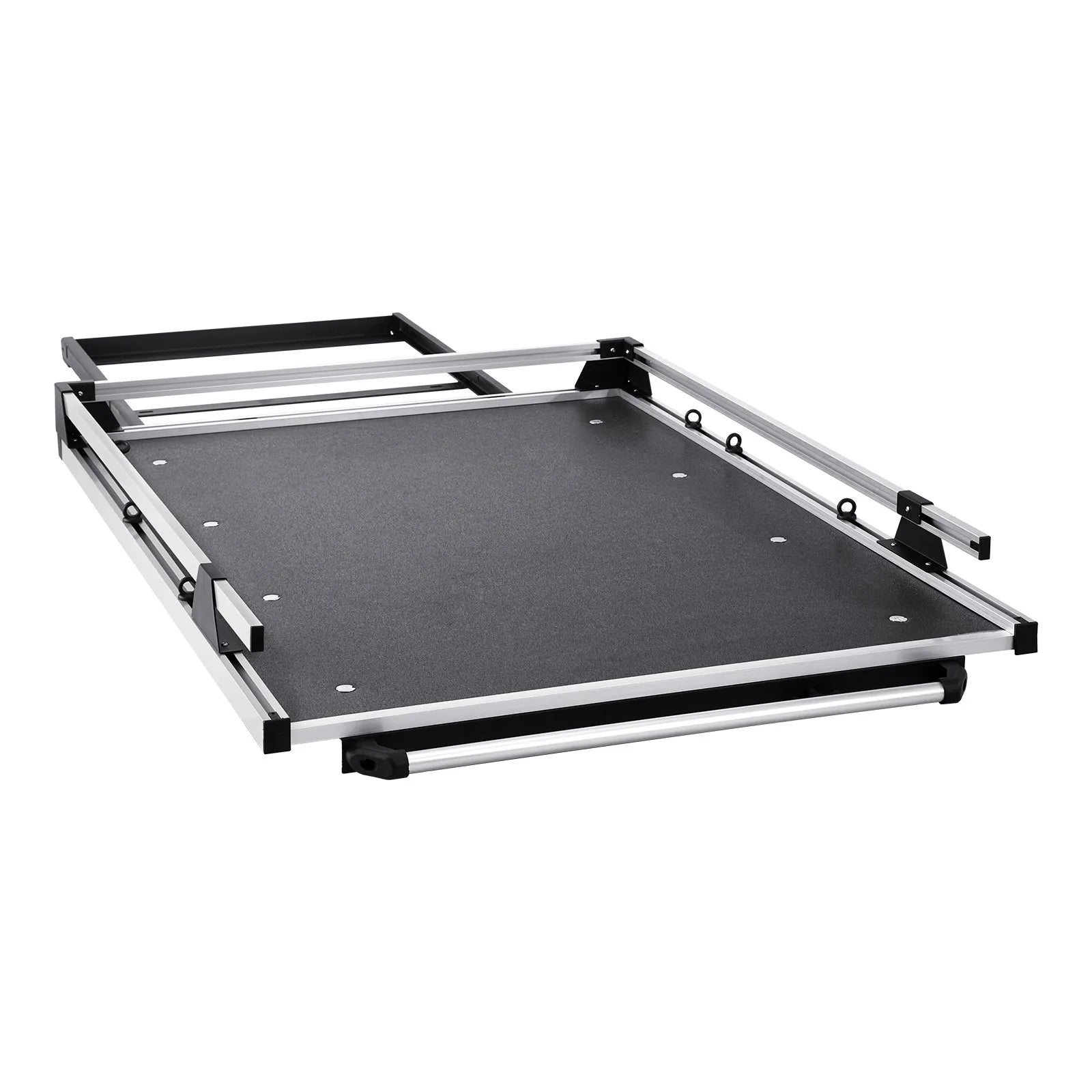 Sliding Truck Bed Organizer, 58 x 41 Inch Heavy-Duty Truck Bed Storage Drawer with 1000 lbs Capacity, 6 Movable Rings for Cargo Securing, 2-Position Slide-Out Tray for Pickup Trucks