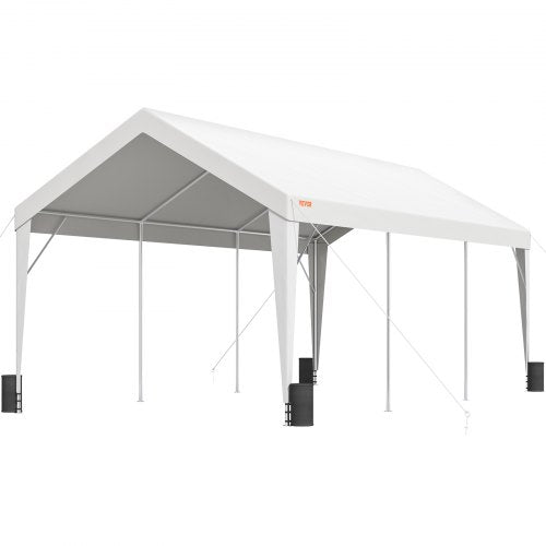 Carport, 10x20 ft Heavy Duty Car Canopy Garage Boat Shelter Party Tent with 8 Reinforced Poles and 4 Weight Bags