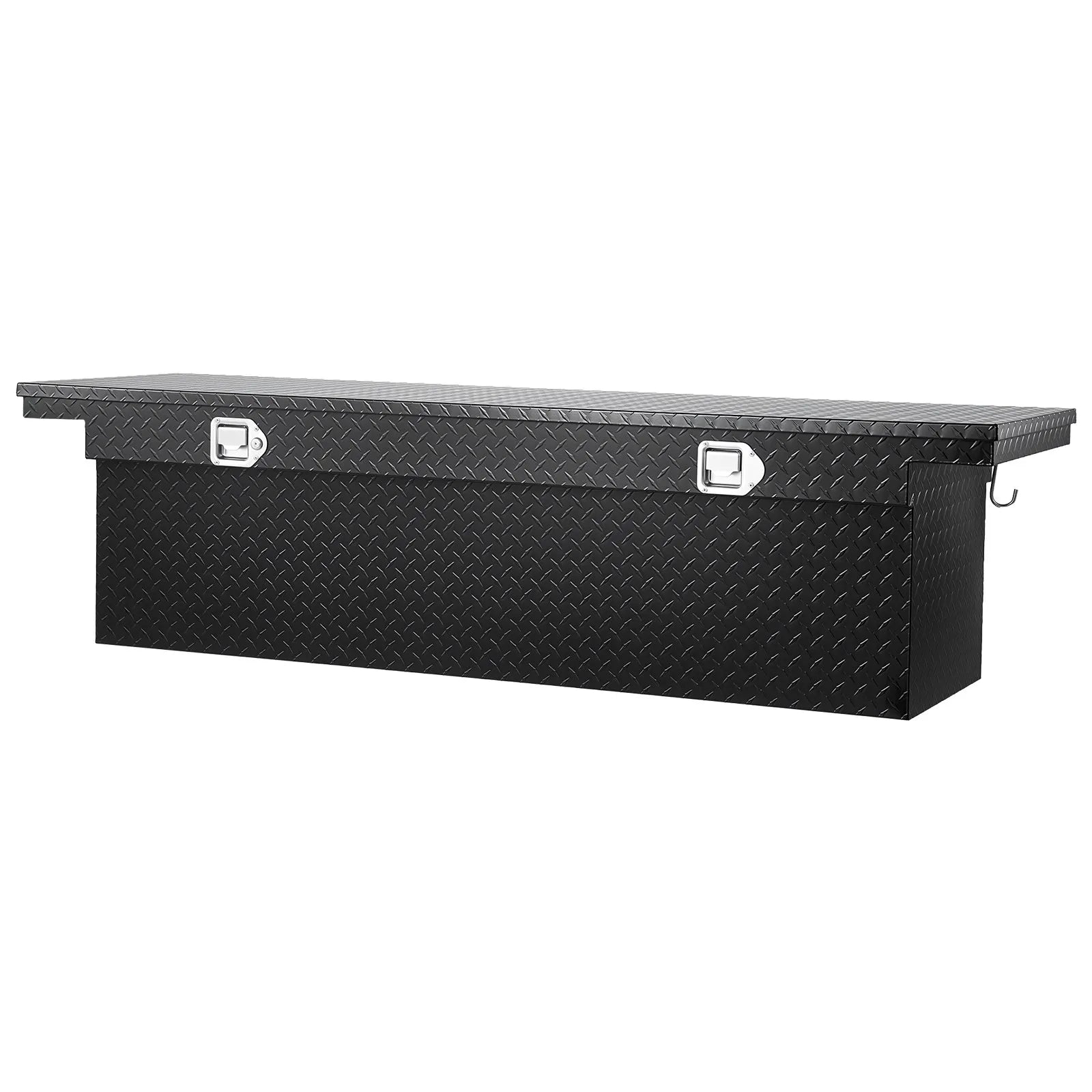 Crossover Truck Tool Box, 71 Inch Heavy-Duty Aluminum Toolbox with Diamond Plate Texture, Pickup Truck Bed RV Trailer Storage Organizer, Waterproof with Stainless Steel Lock, Keys & Side Handles