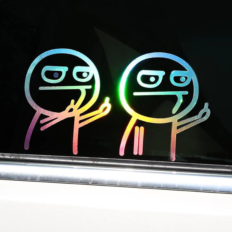 Vinyl Car Sticker 10cm x 10cm colourful one hand with two hands vinyl-car-sticker-auto-parts-9