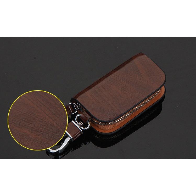 Wood Grain Leather Car Key Case wood-grain-leather-car-key-case-auto-parts-5